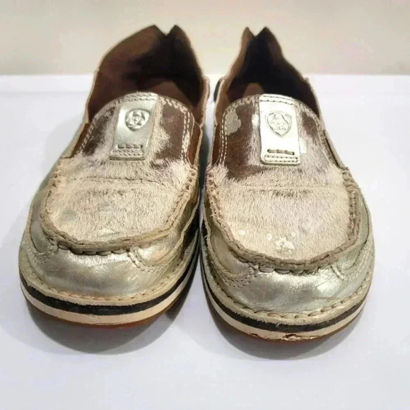 Ariat Shoes Size 6 B Silver Cowhide Style 10021625 Slip On Silverstream Cruiser - Picture 1 of 9